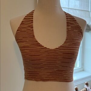 SHEIN Brown Striped Crop Top